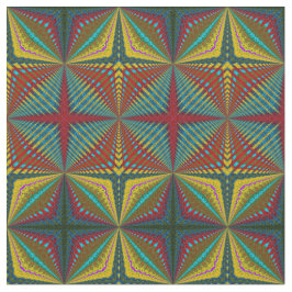 Tela Impresión tribal textil Verde azulada amarilla mod