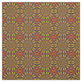 Tela Impresión tribal textil Verde azulada amarilla mod