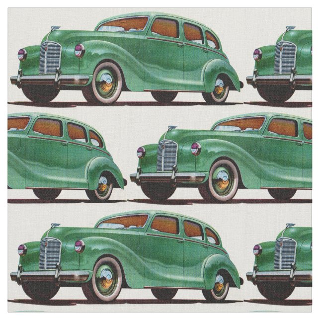 Tela Impresión verde Austin Devon de 1948 (De cerca)