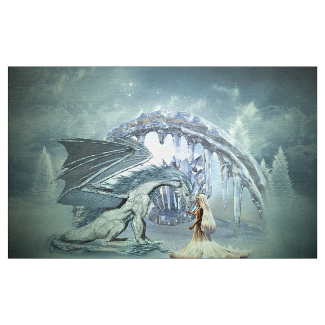 Tela Impresionante dragón de hielo (Yarda)