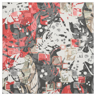 Tela Impresionante geométrica exótica tropical abstract