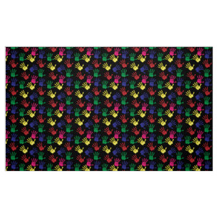 Tela Impresiones De Mano Brillantes Y Coloridas Moderna