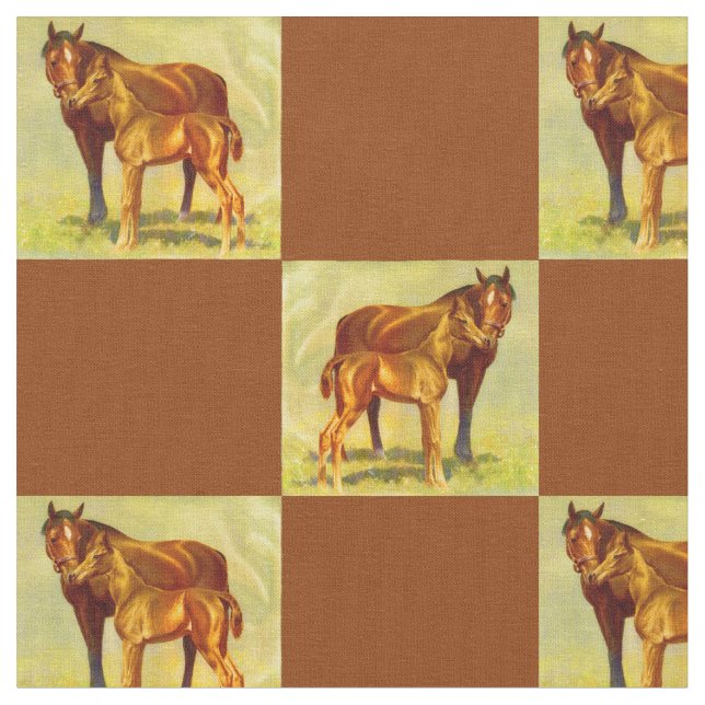 Tela impronta de caballos grandes (De cerca)