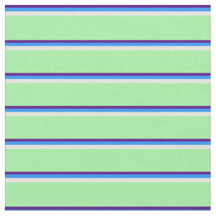 Tela Índigo, azul, beige y patrón verde