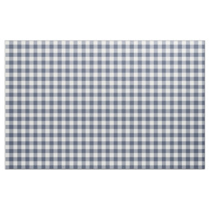 Tela Indigo Blue Gingham Pattern Fabric