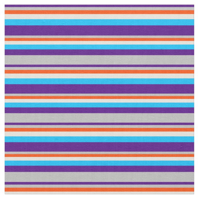Tela Indigo, gris, rojo, beige y azul cielo profundo (De cerca)