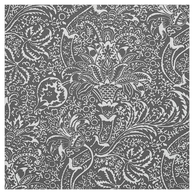 Tela Indio, grafito y gris claro de William Morris (Retal)
