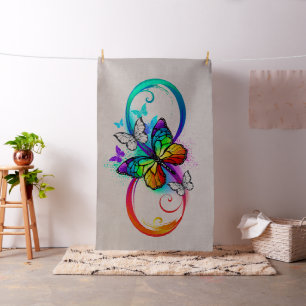 Tela Infinidad brillante con la mariposa arcoiris