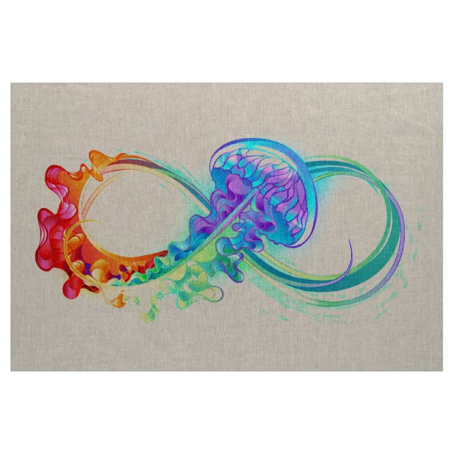 Tela Infinidad con las medusas del arcoiris (Yarda)