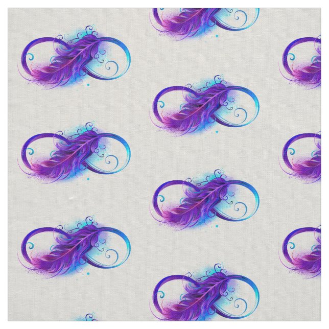 Tela Infinito con plumas púrpura (Retal)