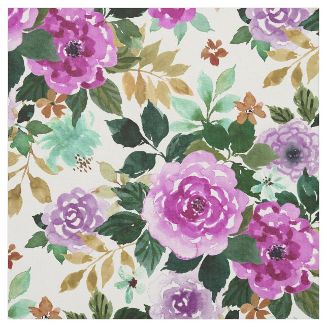 Tela INTEGRITY Purple Mint Gold Floral (Retal)