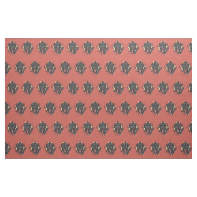 Tela Interruptor Krampus Sonriente Rojo (Yarda)