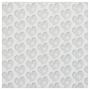 Tela invierno en corazones amorosos-plateados