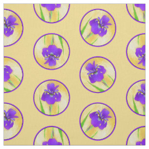 Tela Iris De Púrpura Pintado De Flor Original