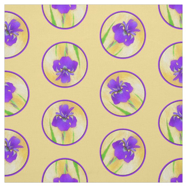 Tela Iris De Púrpura Pintado De Flor Original (Retal)