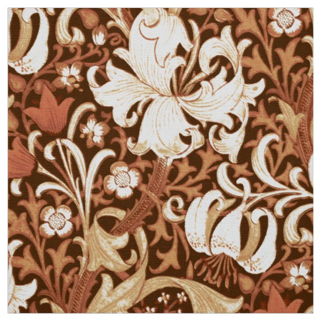 Tela Iris y lirio de William Morris, Brown y moreno (Retal)