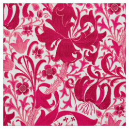 Tela Iris y lirio, rosa de William Morris del fucsia