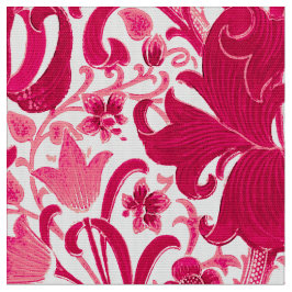 Tela Iris y lirio, rosa de William Morris del fucsia