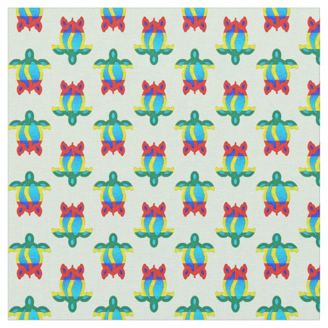 Tela Isla Rasta Colores Tortuga Tribal (De cerca)