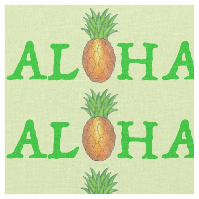 Tela Isla Tropical ALOHA Pineapple Green (De cerca)