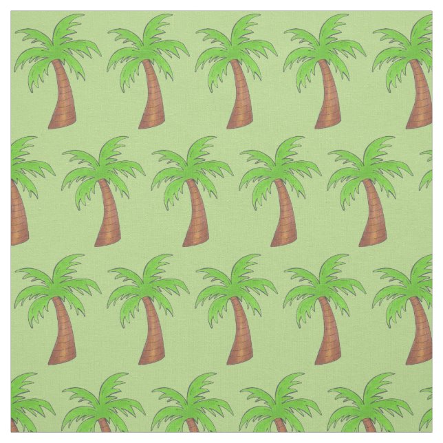 Tela Isla Tropical de Árbol de Palma Verde Hawaii Beach (Retal)
