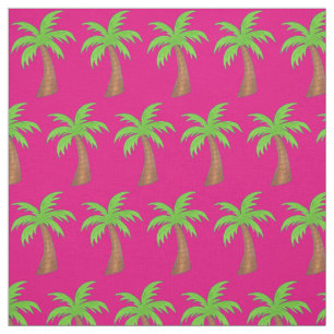 Tela Isla Tropical Palm Tree Hot Pink Green Beach Fun