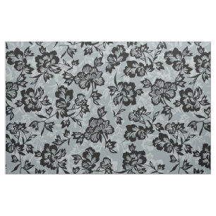Tela Iwalani Vintage Hawaii Carbón Gris Floral