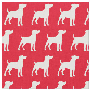 Tela Jack Russell Terrier Dog Silhouette Mascota Red