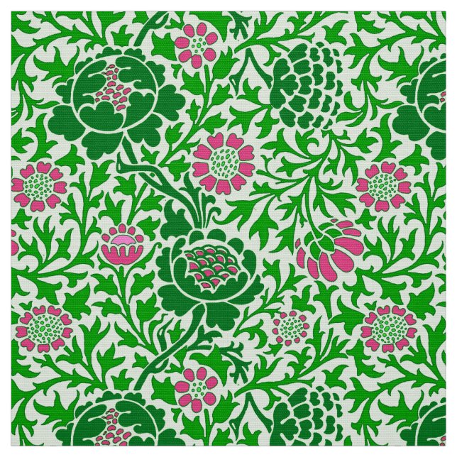 Tela Jacobean Floral, Emerald y Lime Green (Retal)