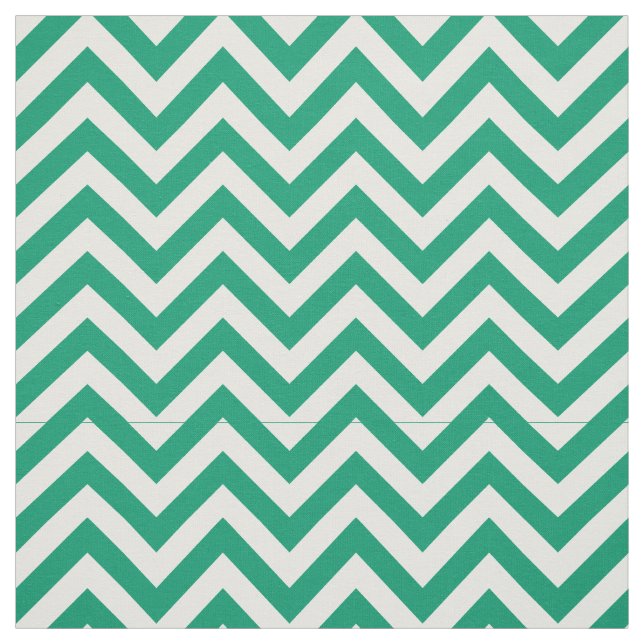 Tela Jade Green, LG blanco Chevron ZigZag Patrón 12I (Retal)