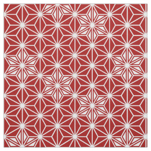 Tela Japonés Asanoha o modelo de estrella, rojo oscuro