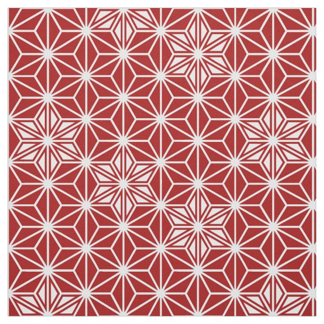 Tela Japonés Asanoha o modelo de estrella, rojo oscuro (Retal)