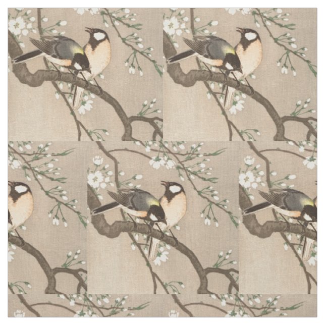 Tela Japonés asiático Ohara Koson pájaro carbonero pája (Retal)
