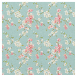 Tela Japonés, flor de cerezo, trullo, blanco, rosa,