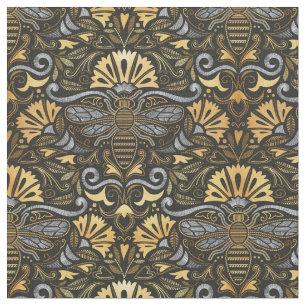 Tela Jardín de abejas reina // estilo de paso bordado