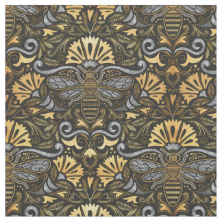 Tela Jardín de abejas reina // estilo de paso bordado