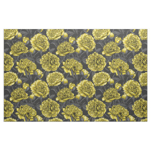 Tela Jardín de peones nocturnos en amarillo y gris
