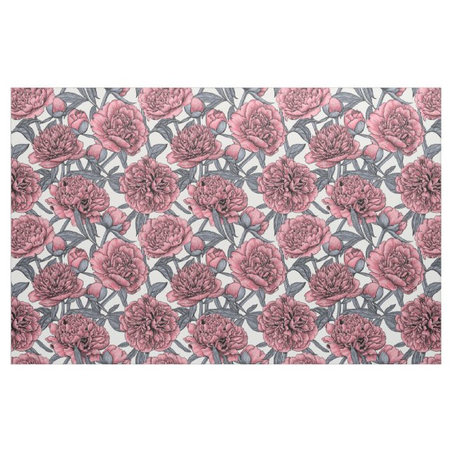 Tela Jardín de peones rosados ("Cuarto gordo" (fat quarter))