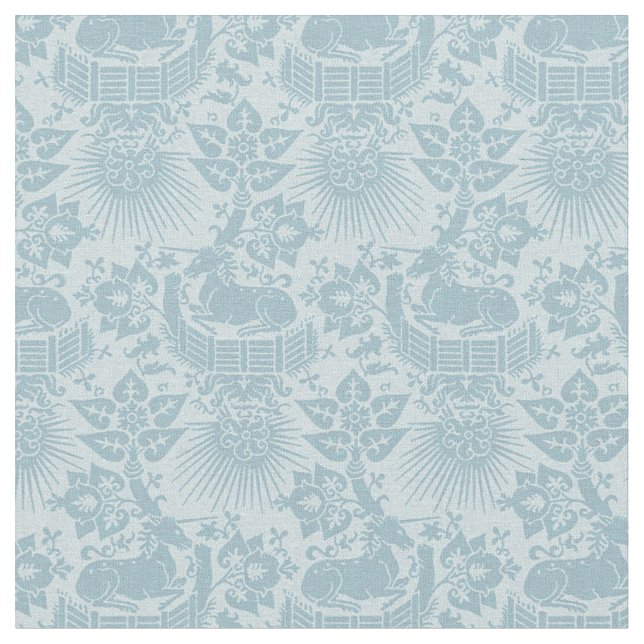 Tela Jardín de Unicornio Renacentista a Escala Doll, az (De cerca)