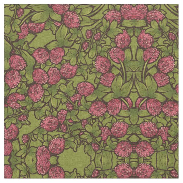 Tela Jardín de Vintage de Red Clover (De cerca)