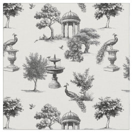 Tela Jardín exótico aves pavo real Toile de jouy 