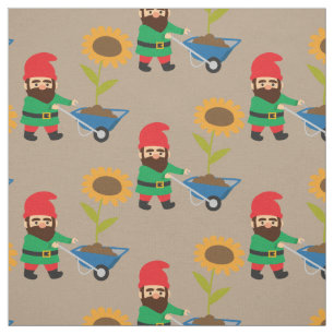 Tela Jardín gnome lindo tema de jardinería