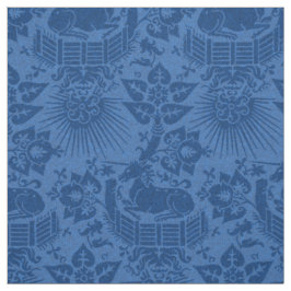 Tela Jardín Renacentista Unicornio, Azul zafiro