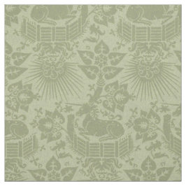 Tela Jardín Renacentista Unicornio, verde primavera