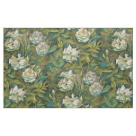 Tela "jardín Rosa", diseño floral retro, menta y ocre