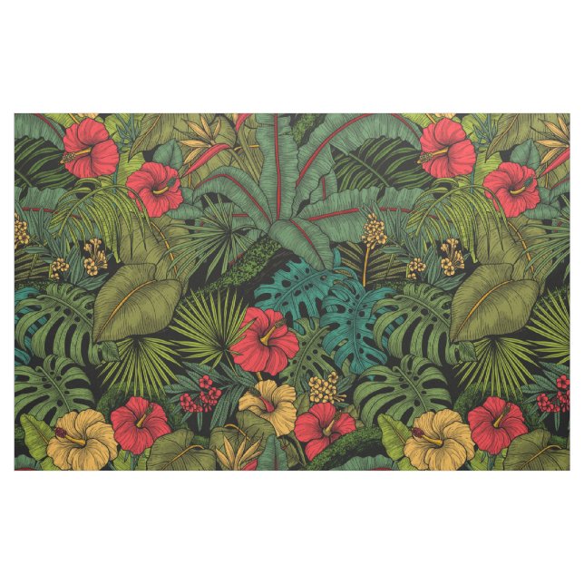 Tela Jardín tropical ("Cuarto gordo" (fat quarter))
