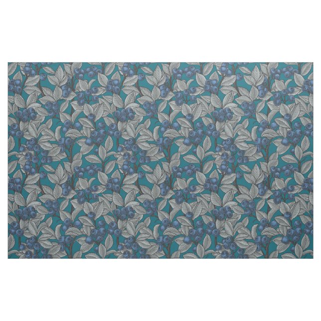 Tela Jardines de arándano azul y gris ("Cuarto gordo" (fat quarter))