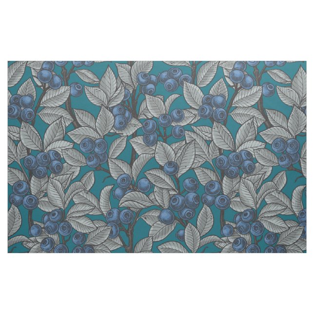 Tela Jardines de arándano azul y gris ("Cuarto gordo" (fat quarter))