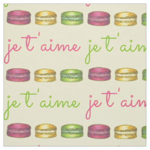 Tela Je T'aime I Love You France Macaron Pastry