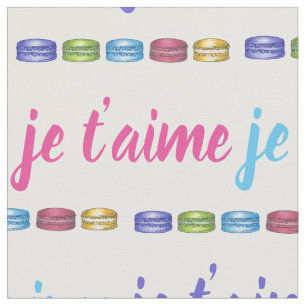 Tela Je T'aime I Love You France Macaron Pastry